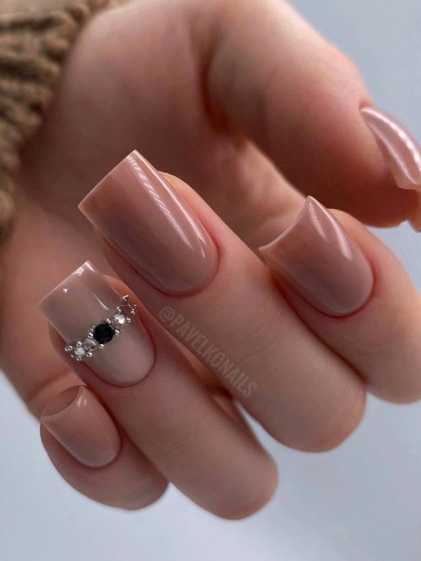 Nude Wedding Nail Design