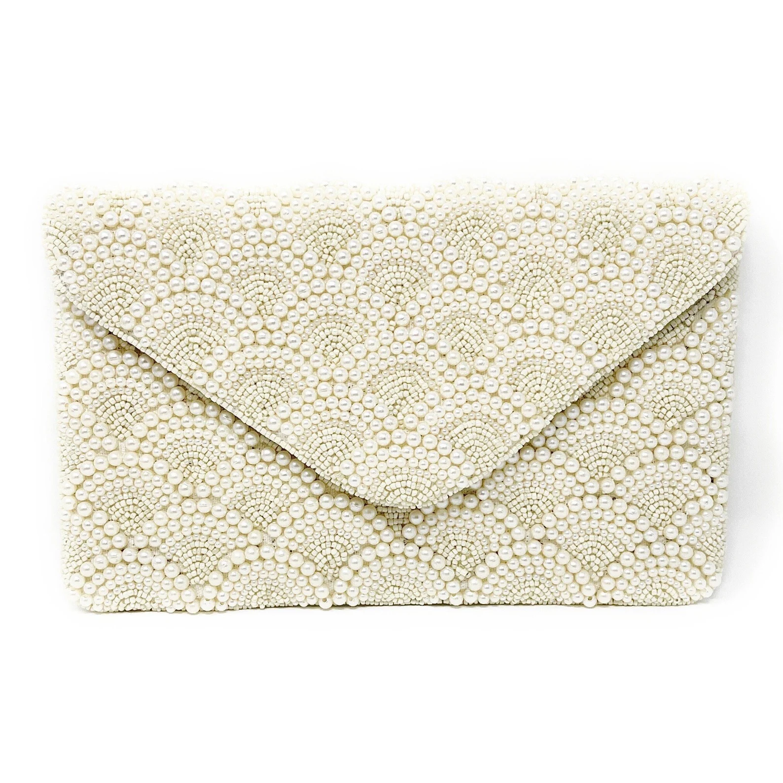 bridal clutch purse envelope pearl beaded clutch