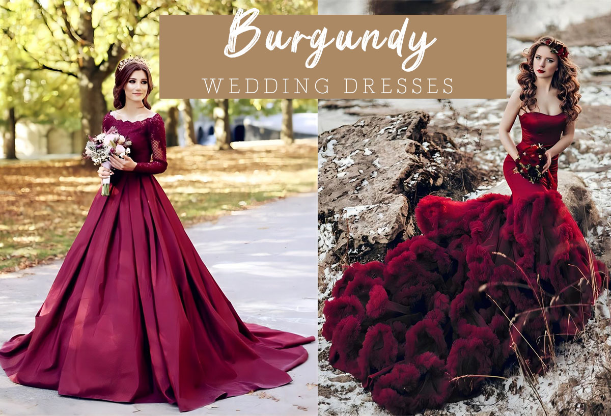 burgundy wedding dresses