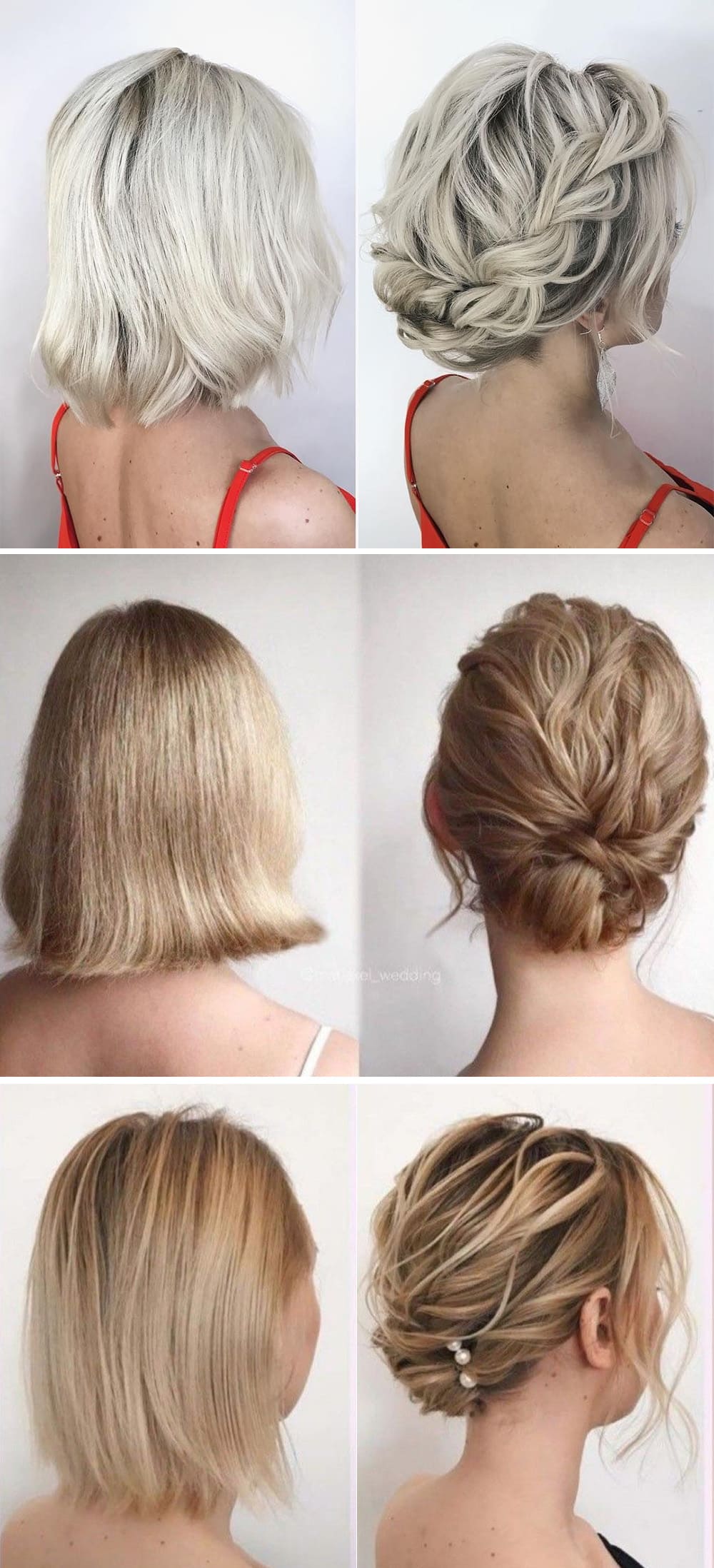 easy short wedding bridesmaid updo hairstyele tutorials