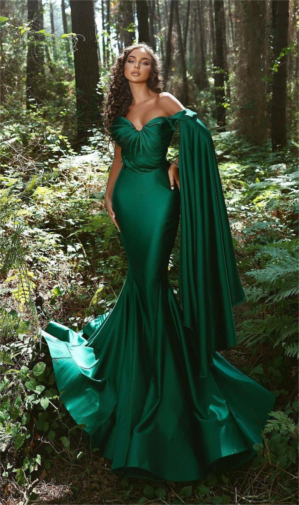 emerald green mermaid wedding dress