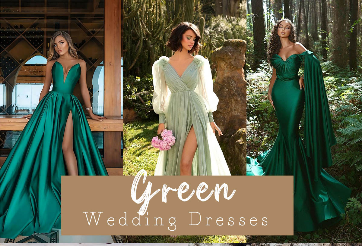 green wedding dresses emerald sage mint forest green
