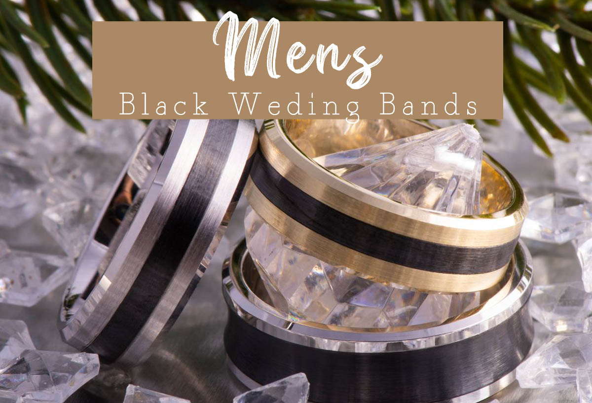 mens black wedding bands