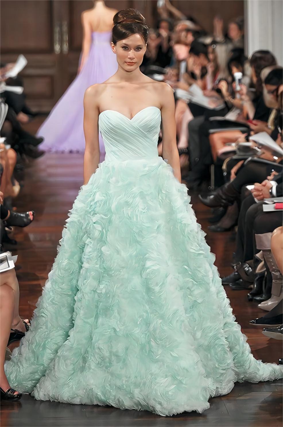 mint green wedding dresses strapless ball gown