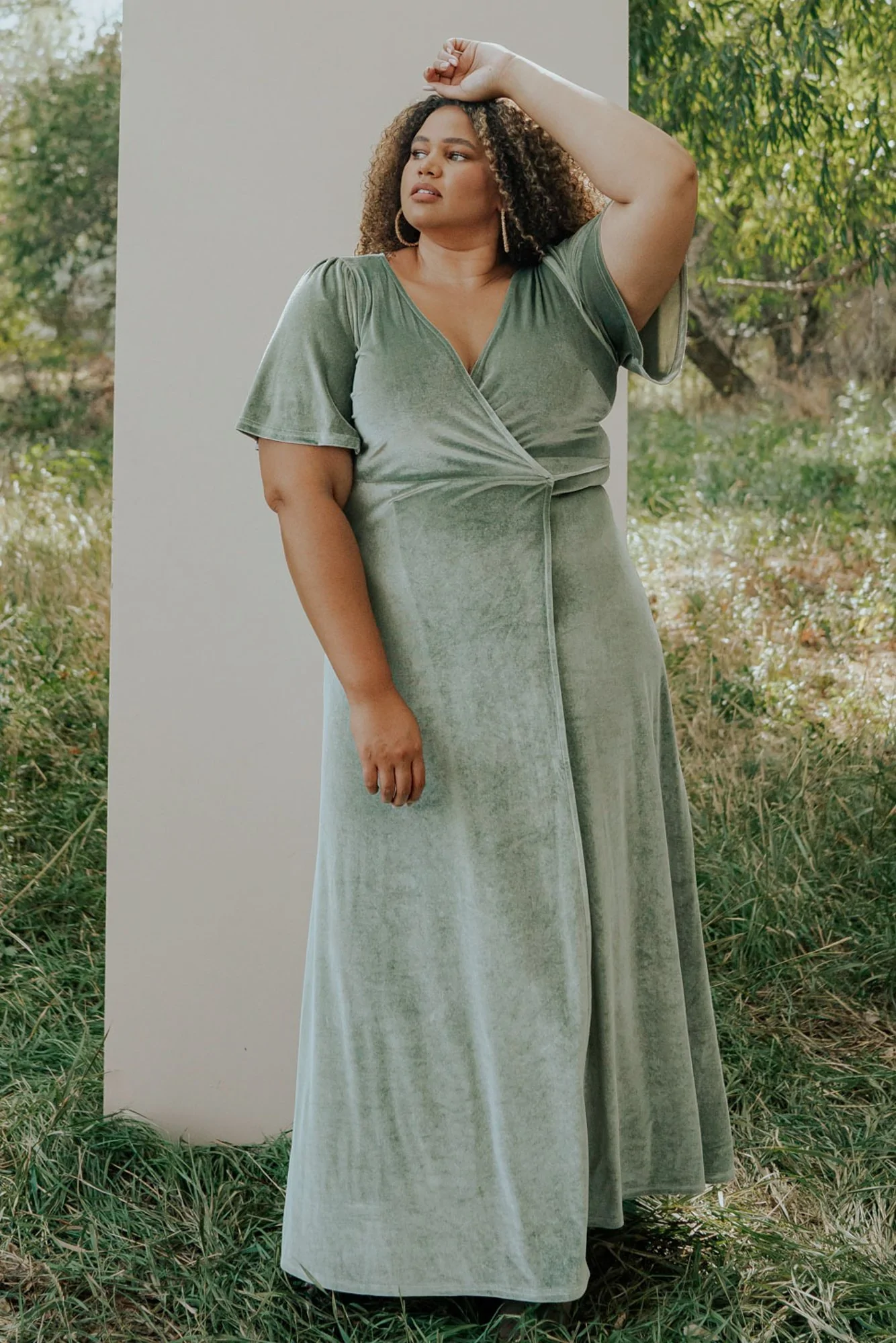 plus size wedding guest dresses sage green velevt