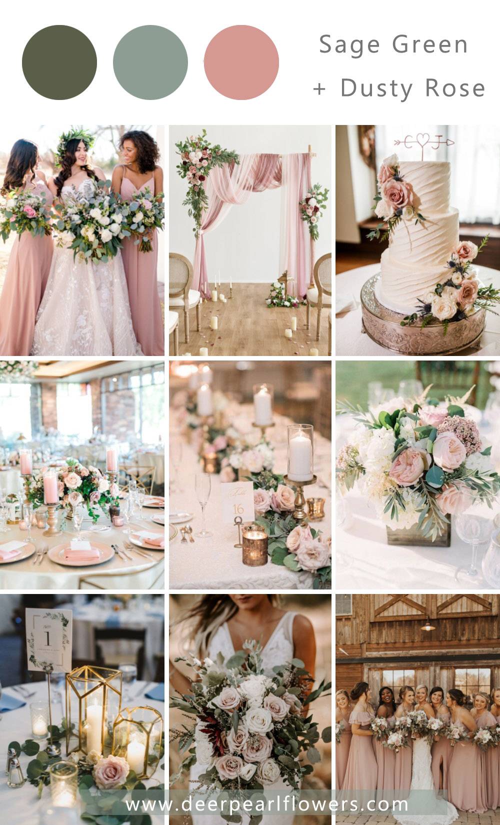 sage green and dusty rose wedding color palette