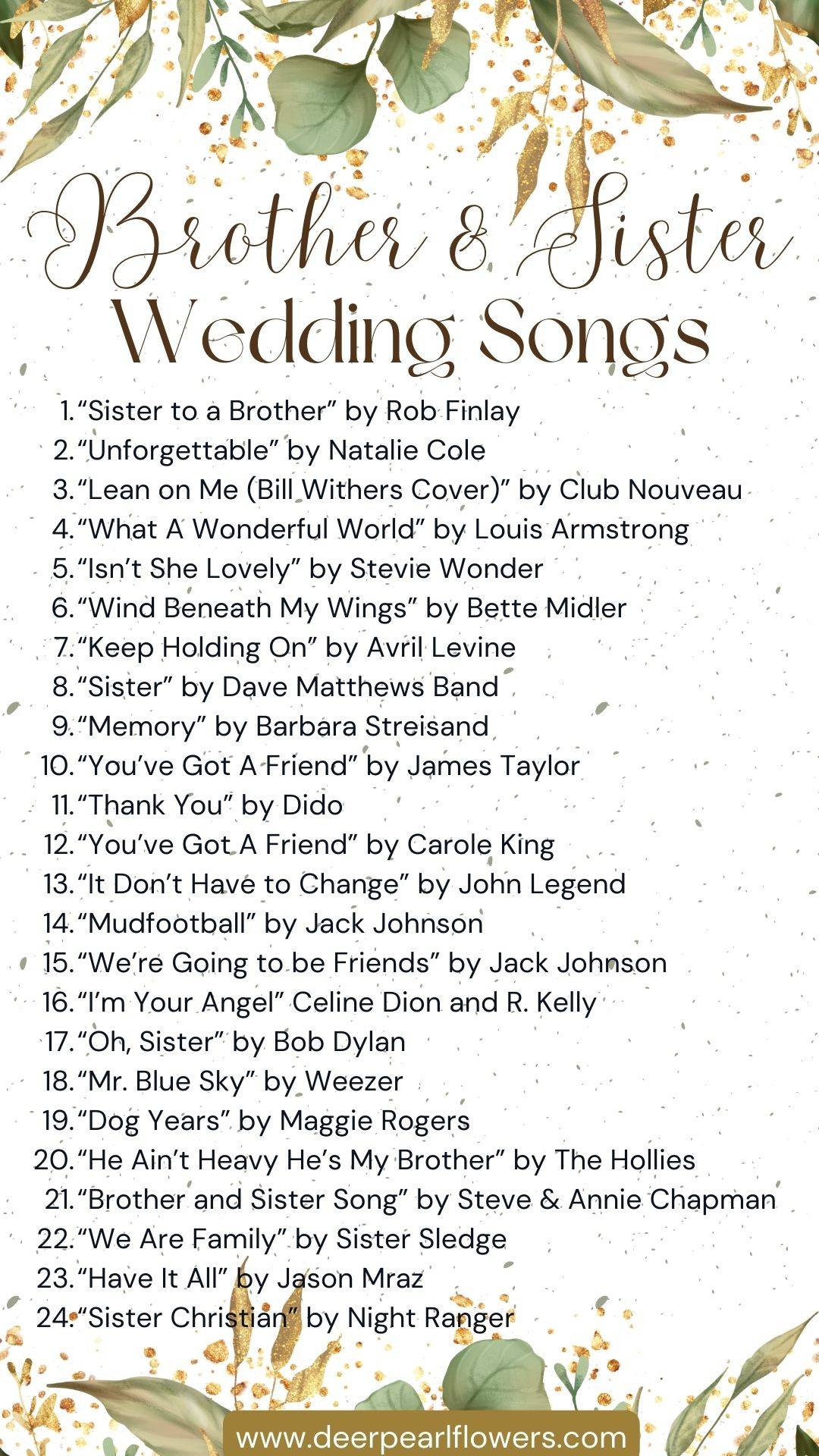 Brother and Sister Wedding Songs