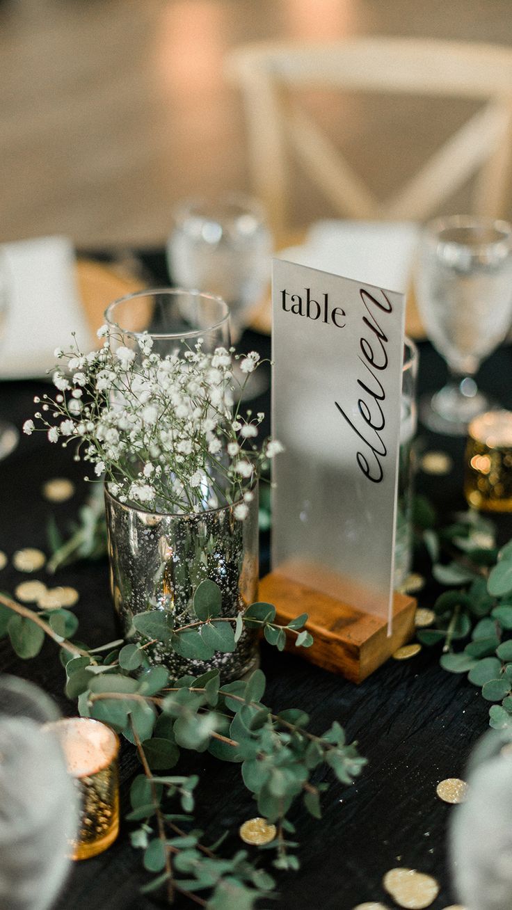 frosted glass emerald green wedding table number centerpiece