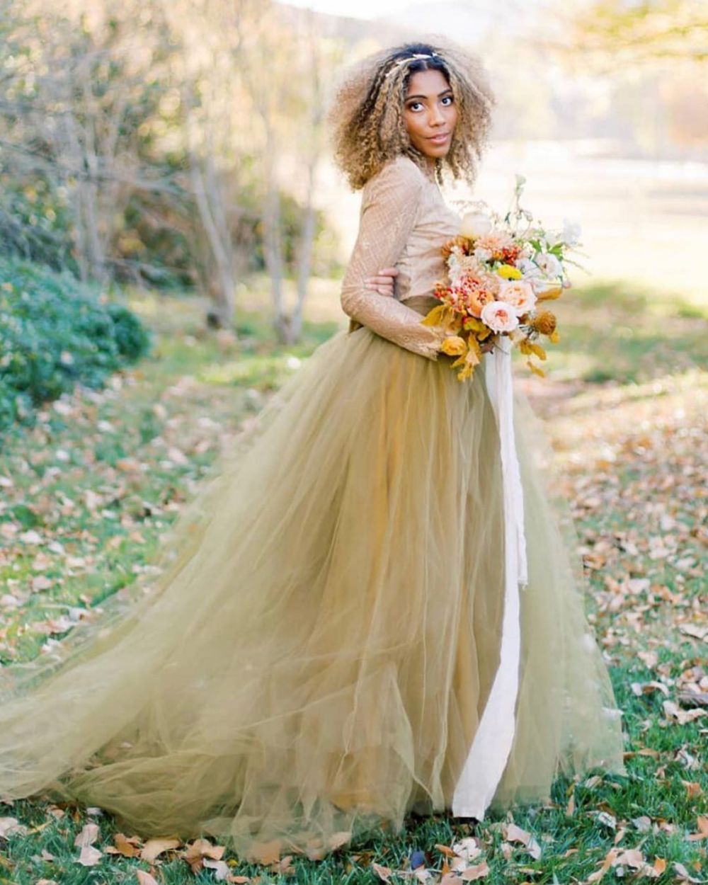 yellow wedding dresses tulle skirt