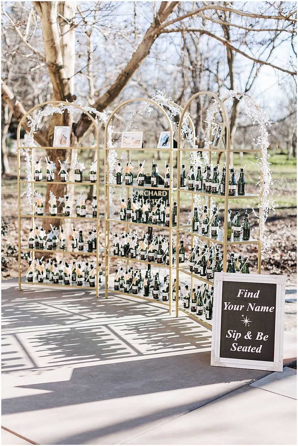 Champagne Wall Idea for New Year's Eve Wedding