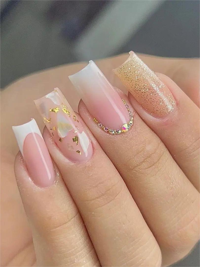 gold ombre nail designs