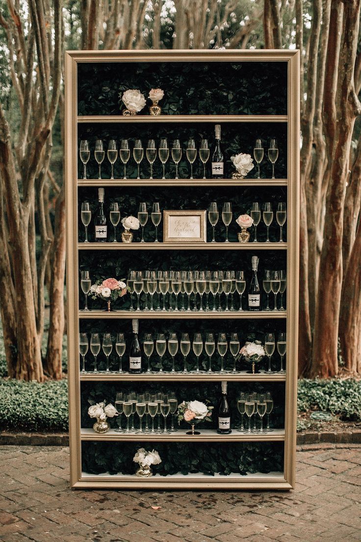 vintage champagne wedding wall