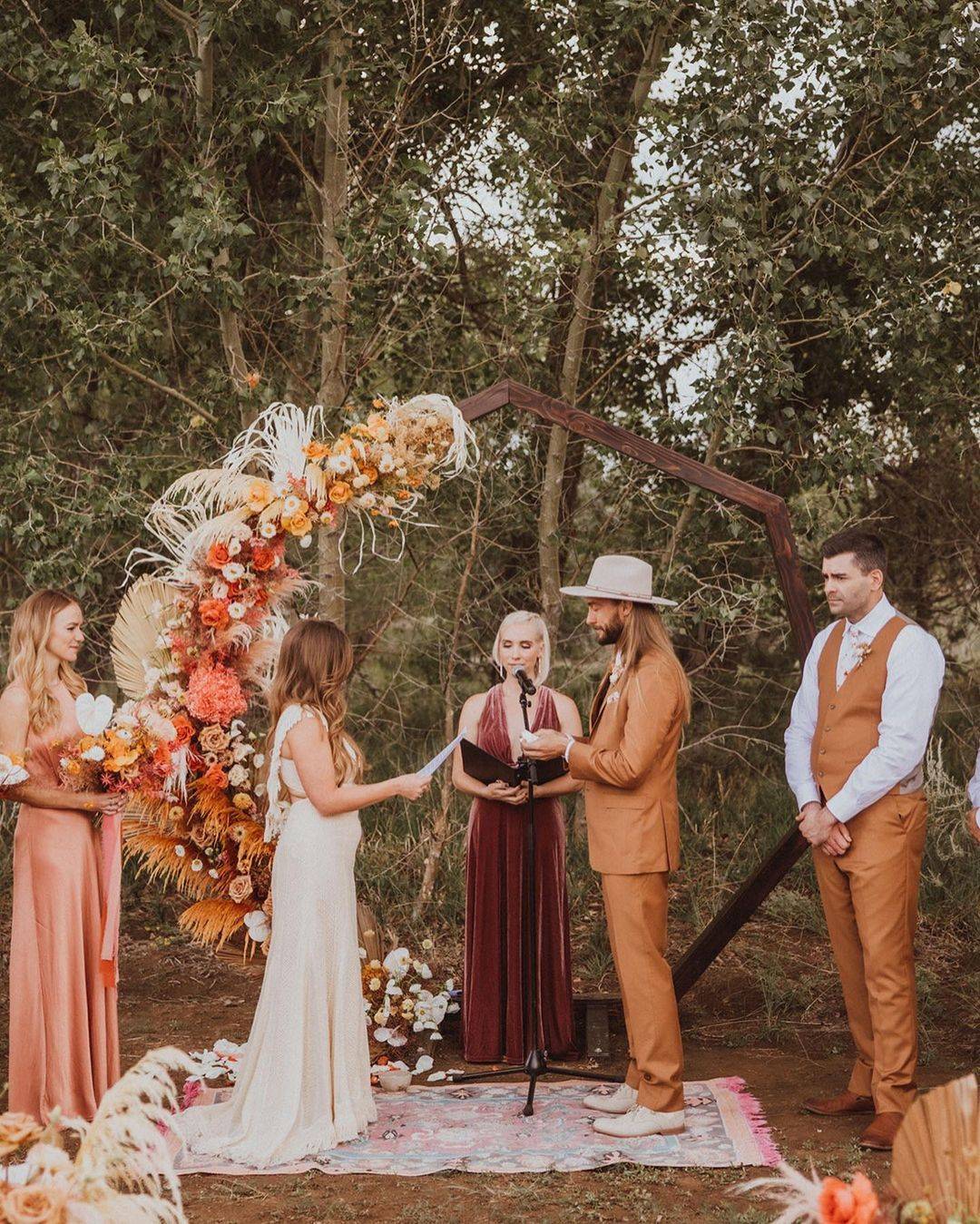 Bohemian Terracotta Geo Wedding Arch