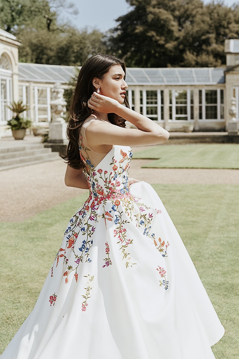 Mexican bridal dress floral ball gown