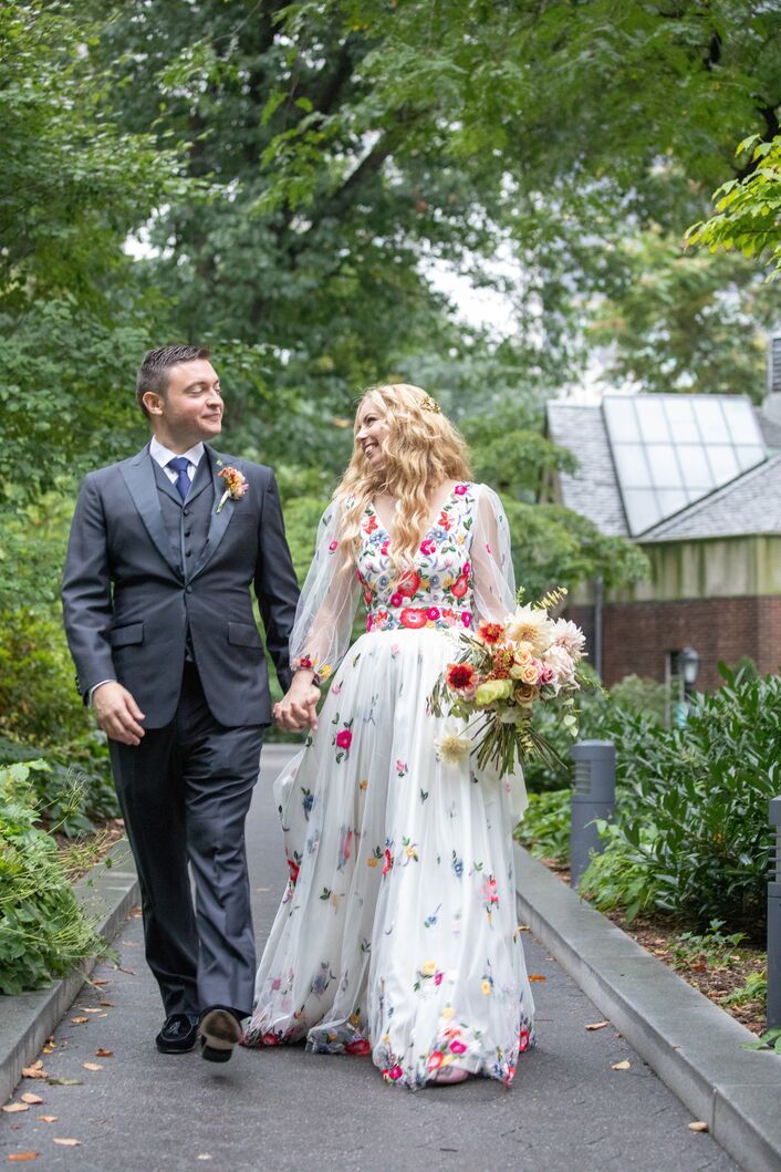 Whimsical, Colorful Floral Wedding Dress