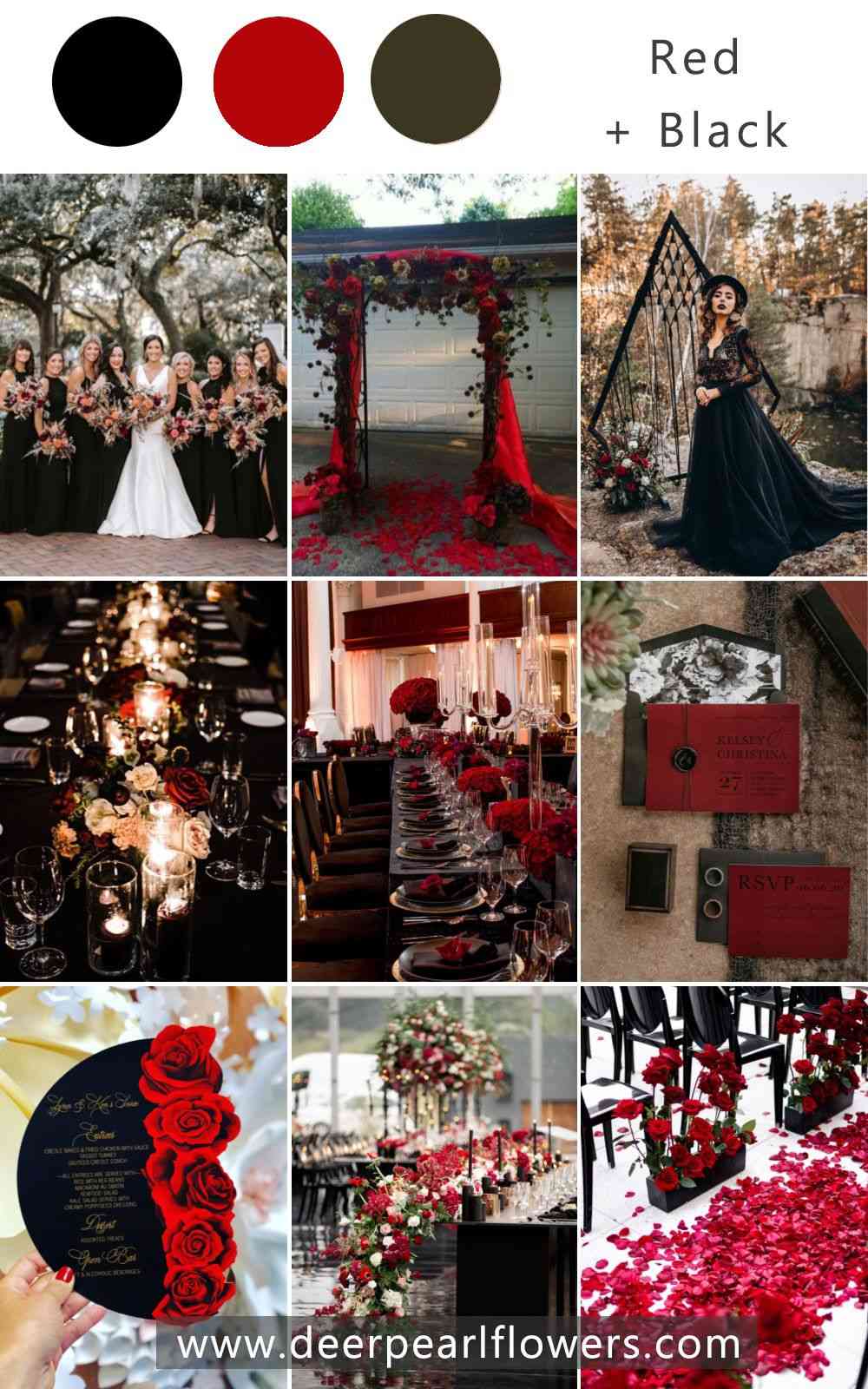 red and black wedding theme color idea