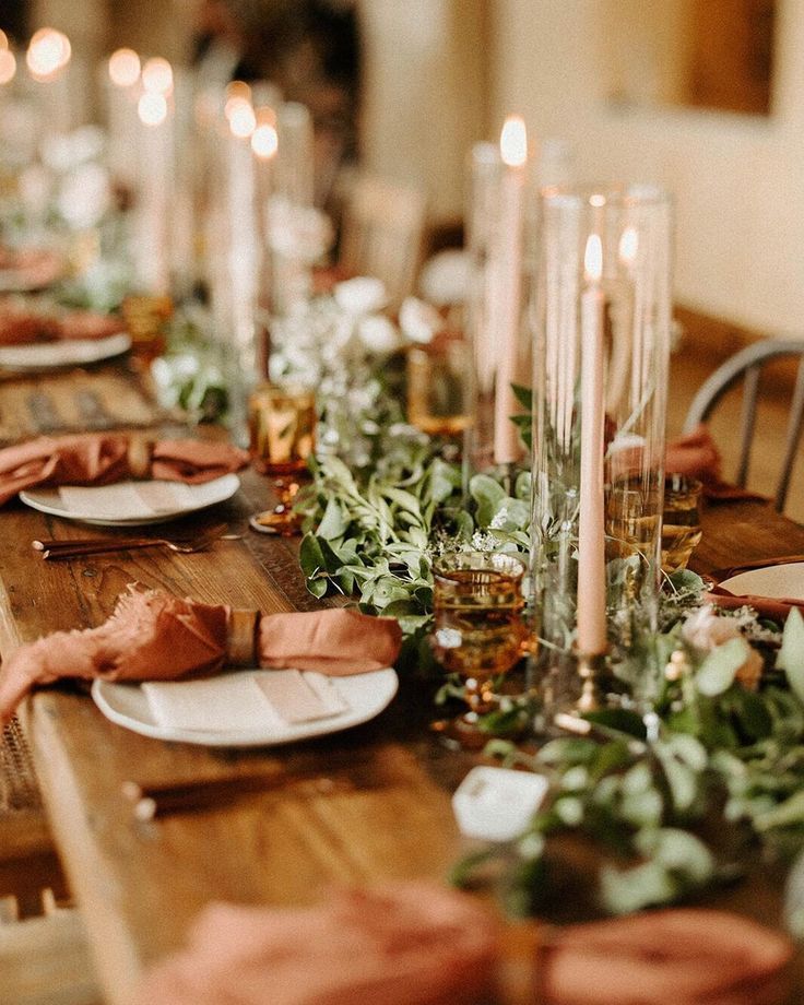 terracotta and greenery wedding centerpiece