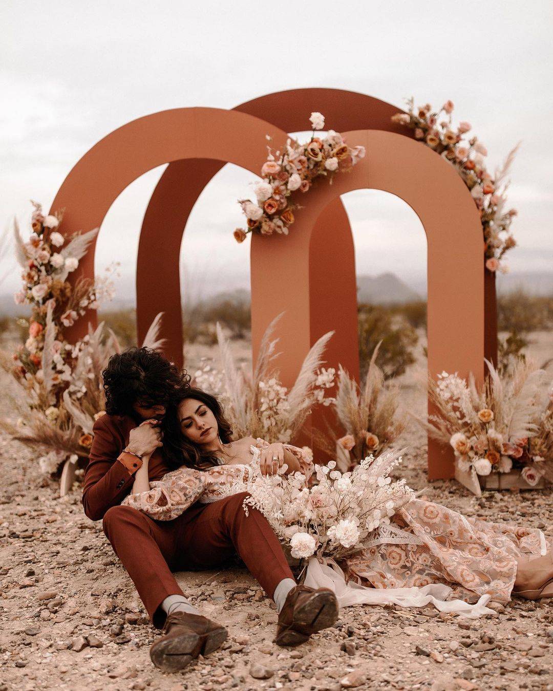 terracotta arch wedding backdrop