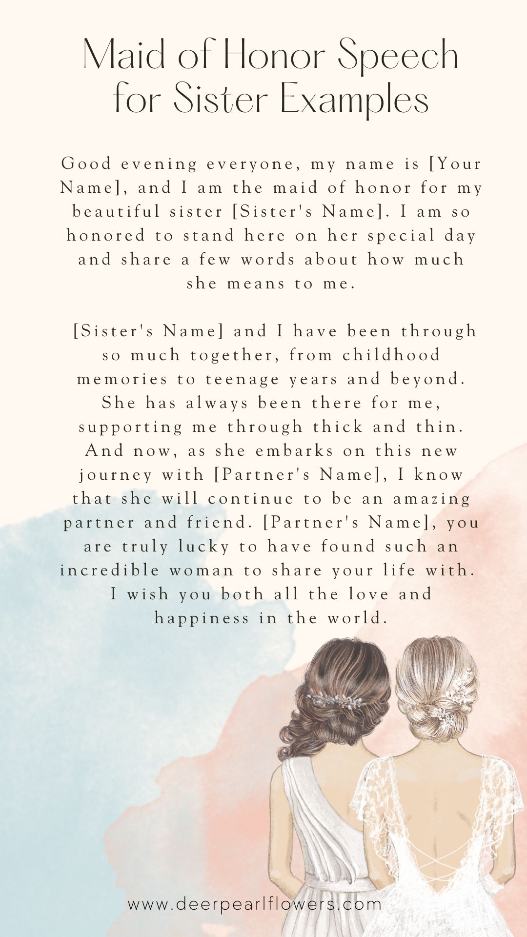 maid of honor speech examples short and sweet