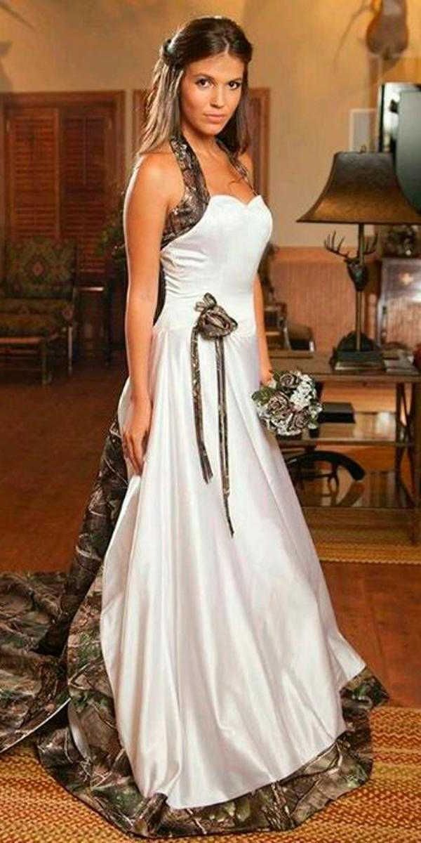 country camo wedding dresses a line white sweetheart halter neckline real tree