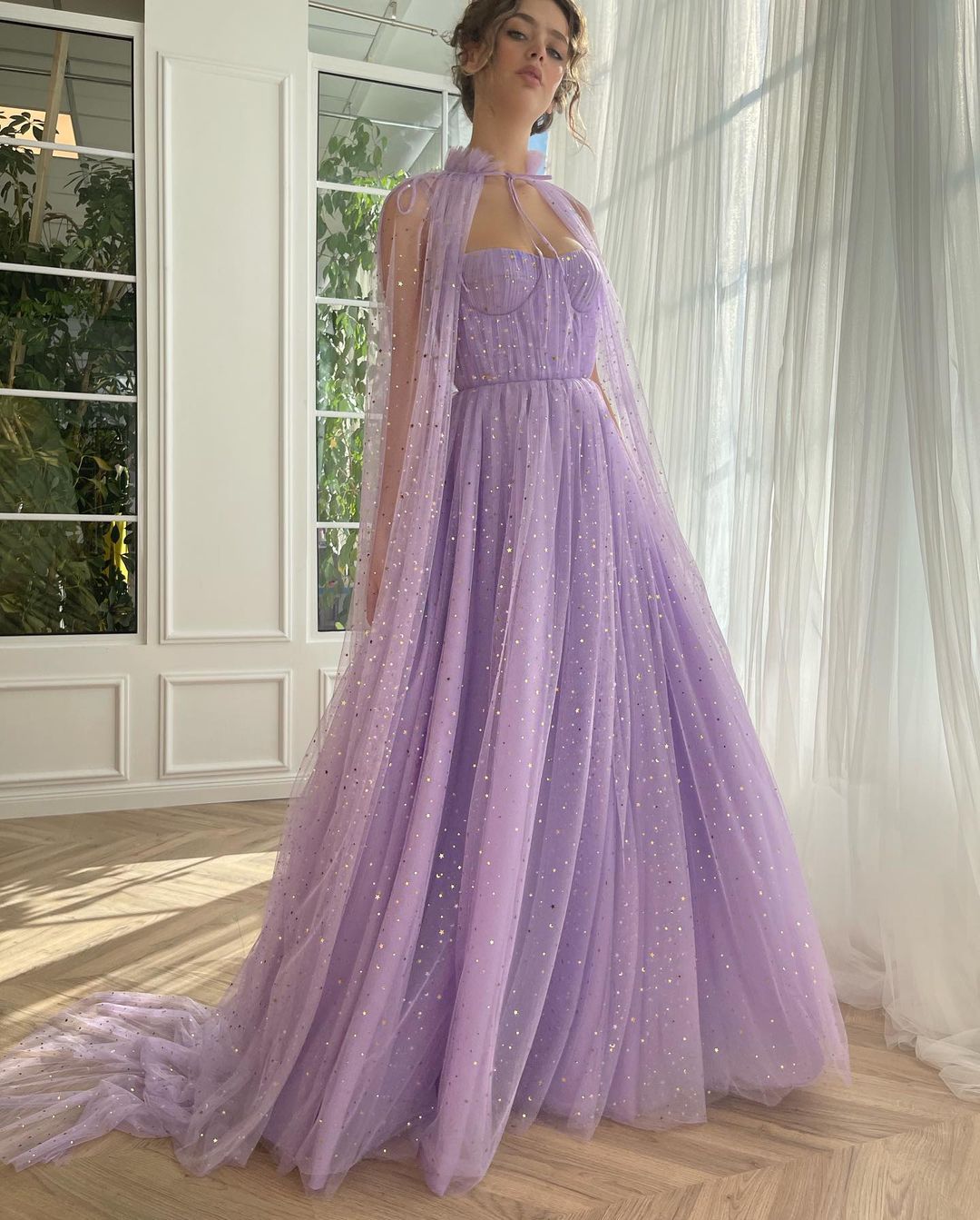 light purple sequined bridal gowns