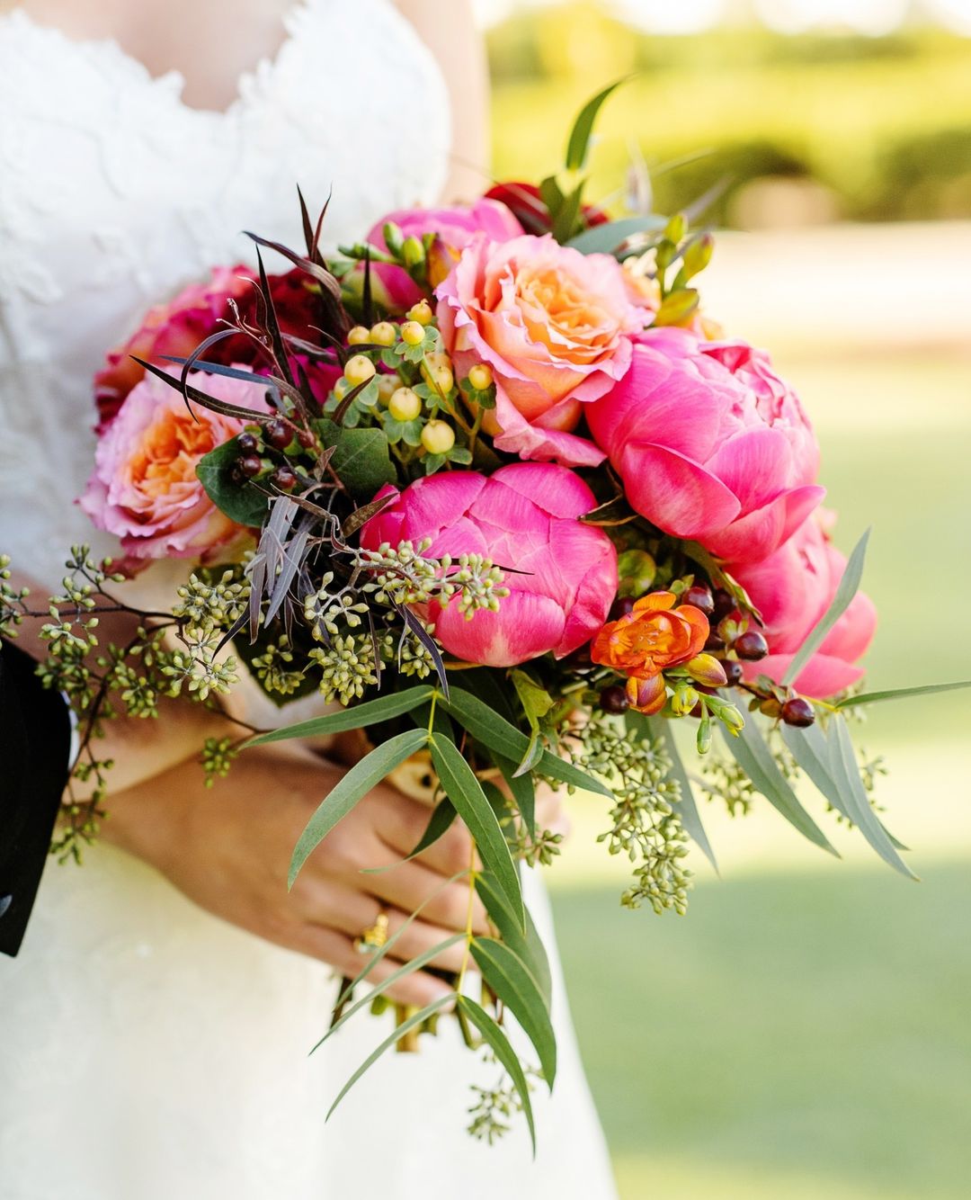 pink Peony Wedding Bouqet viarobinwoodflowers