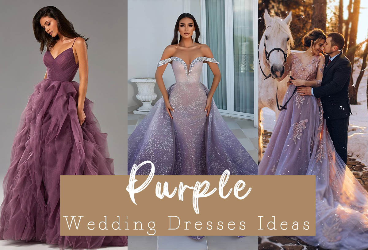 Purple & White Wedding Dresses