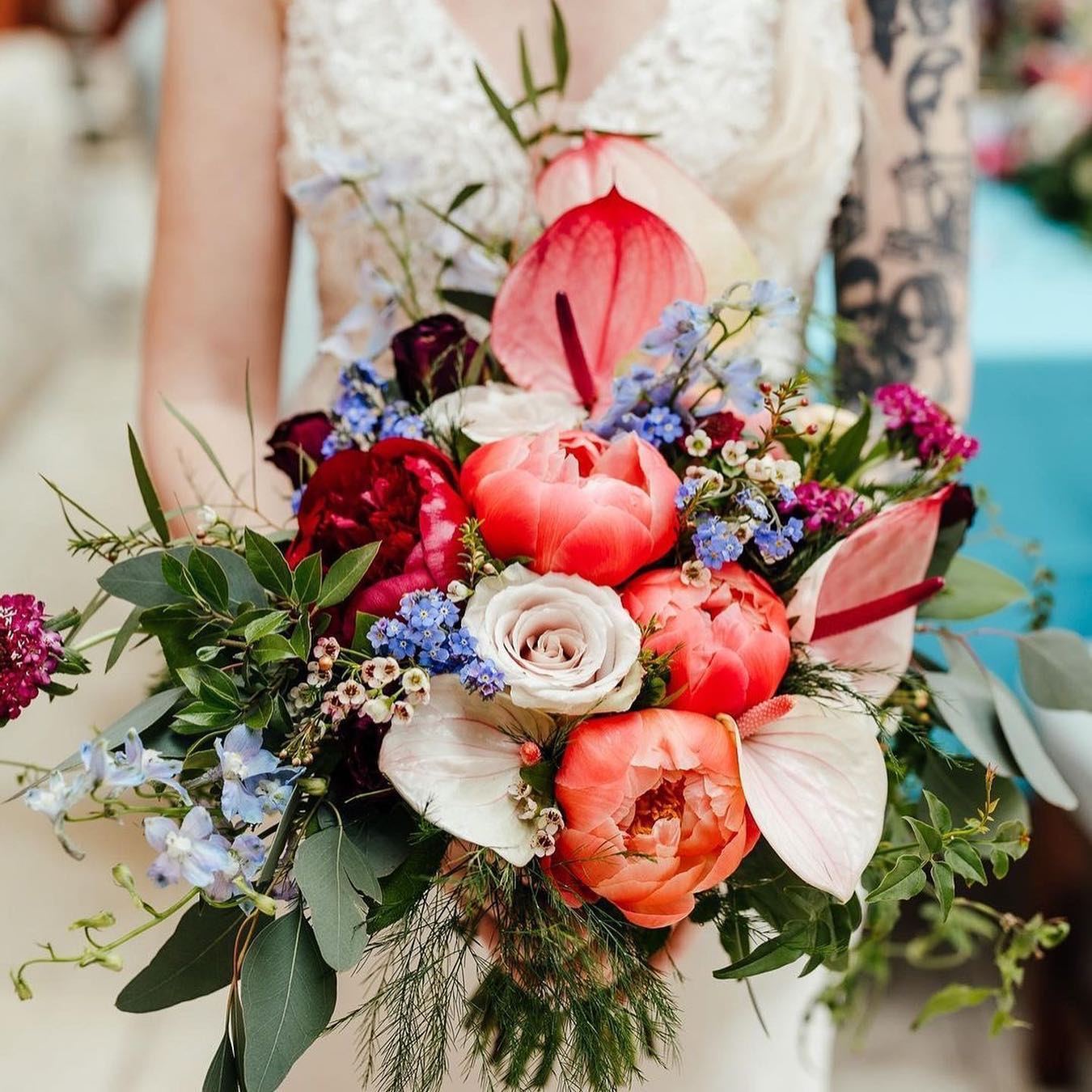 red peony wedding boquet via briitboys