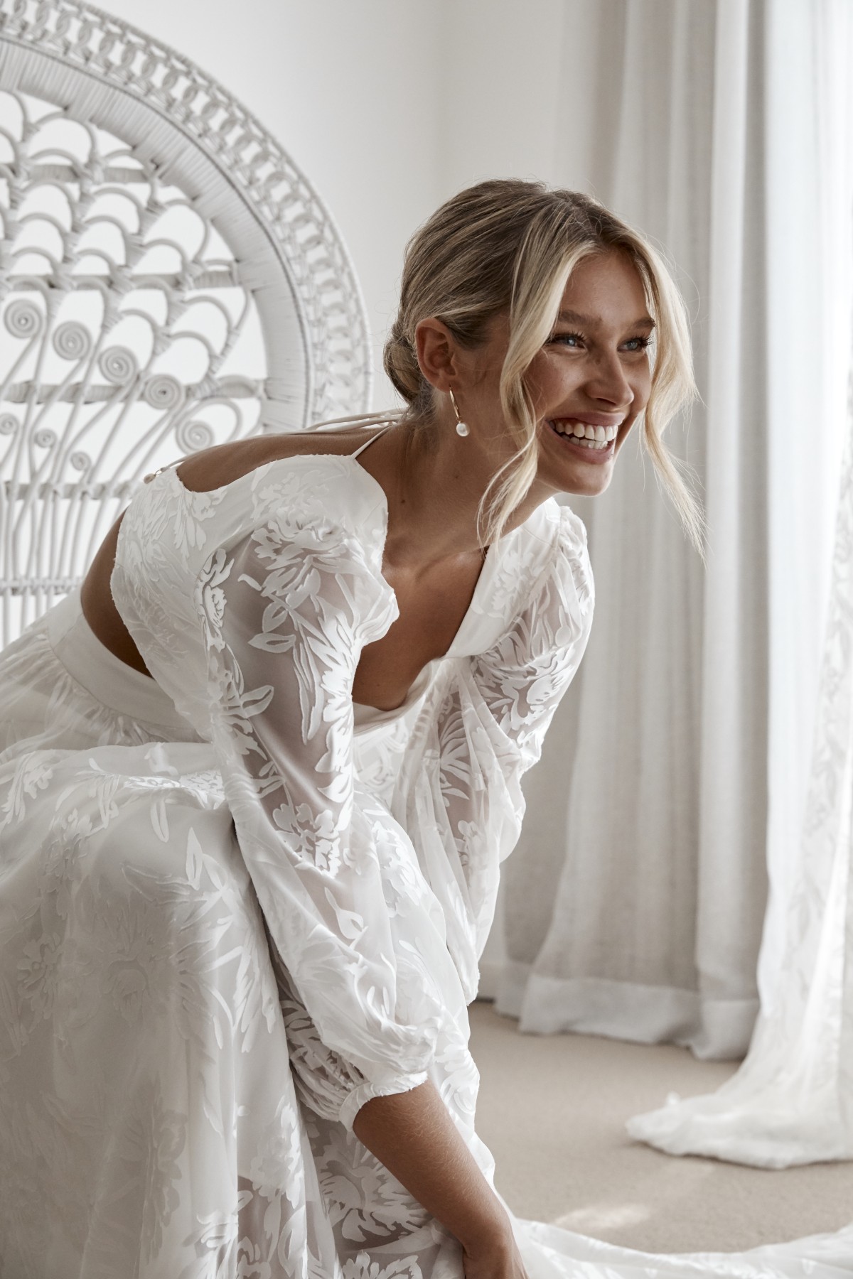 two pieces bohemian puff sleeves wedding dress emilyabay_photographer162