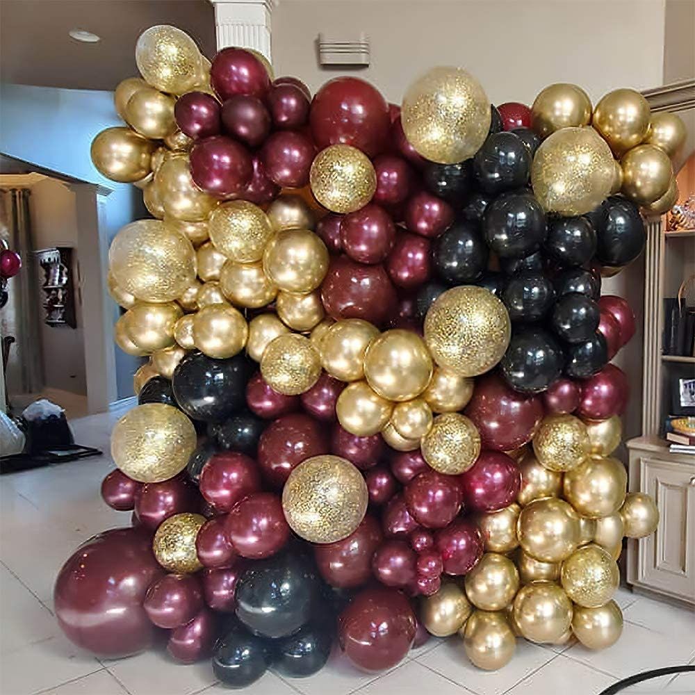 Gold and Burgundy Wedding Balloon Garland Arch Ki