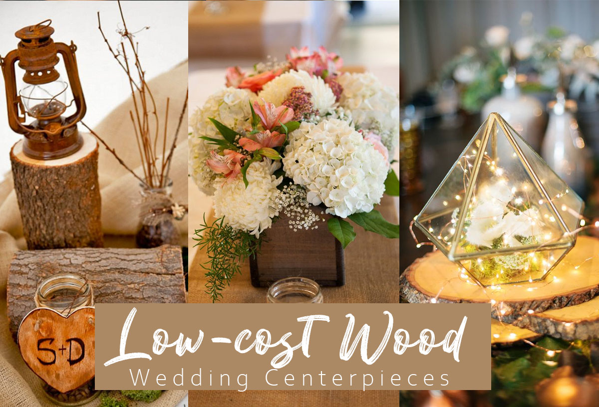 Low Cost Rustic Wood Wedding Centerpiece Ideas