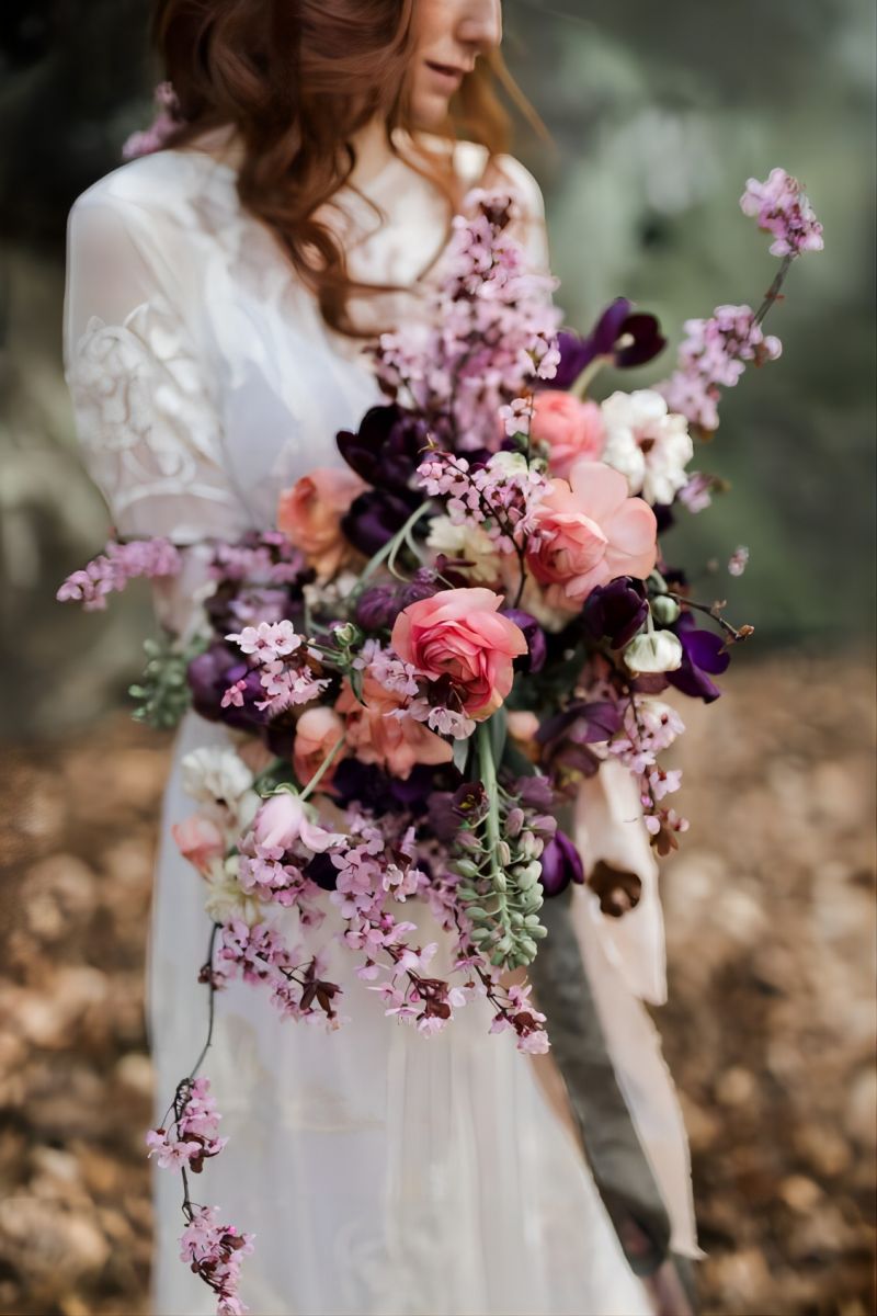 Stunning Pink Purple and Lilac Wedding Bouquet