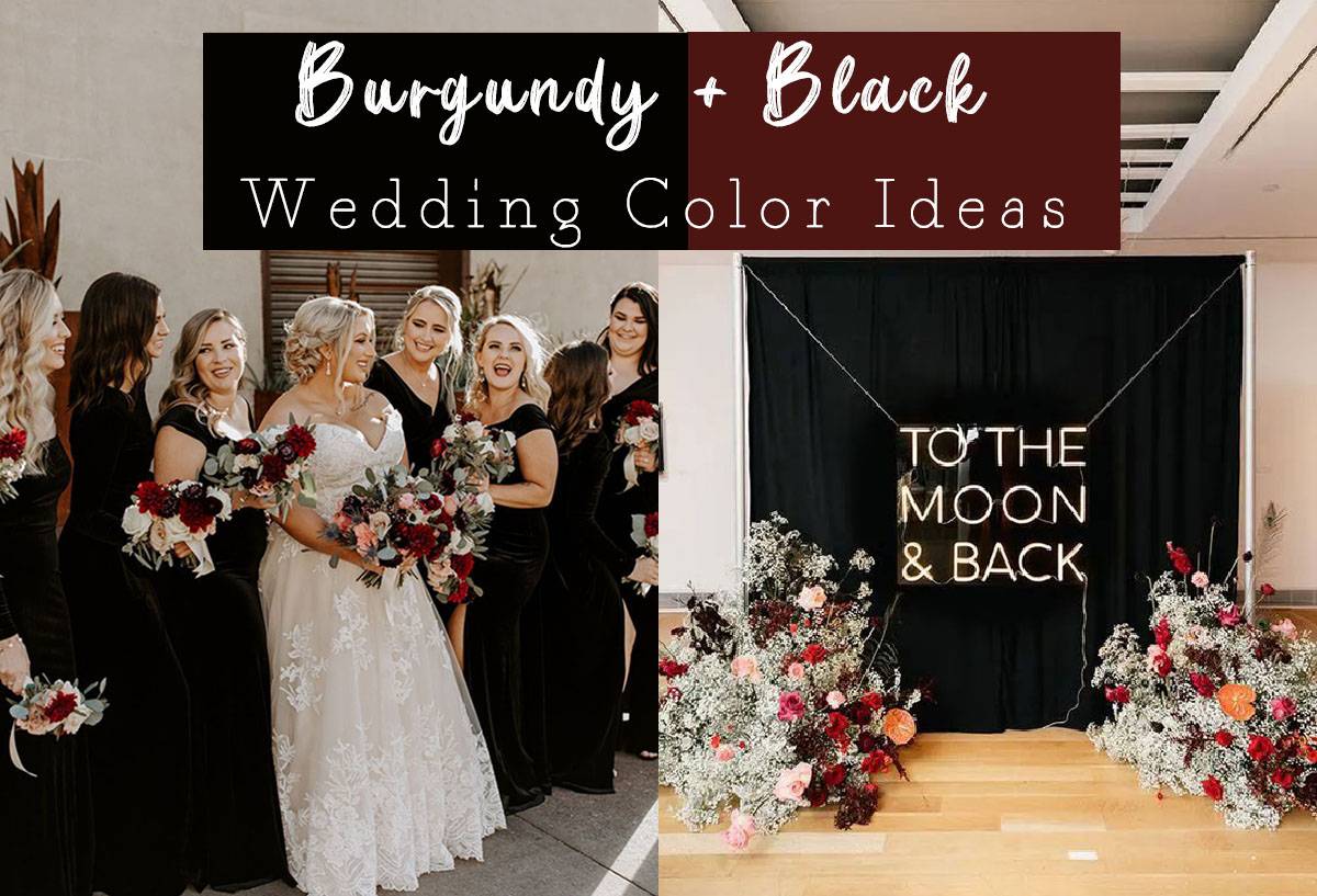 black and burgundy wedding theme idea