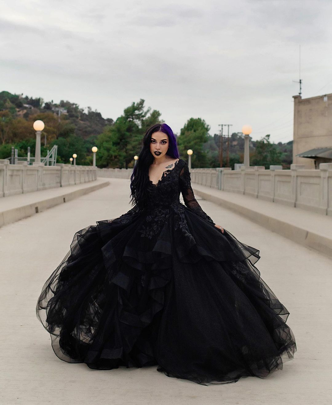 black gothic lace ball gown bridal dress betenoireshop