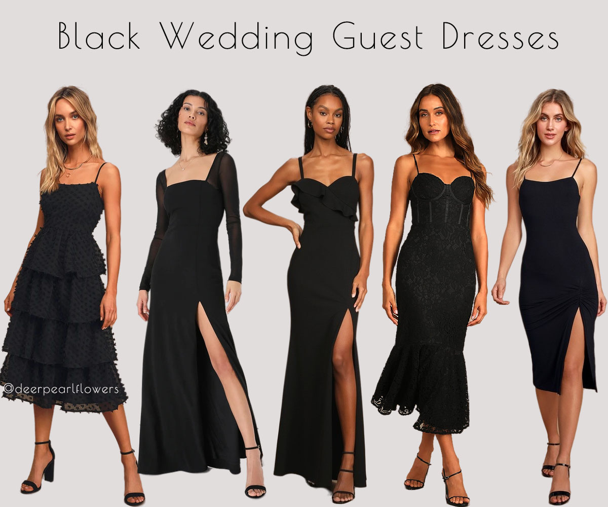 black wedding guest dresses