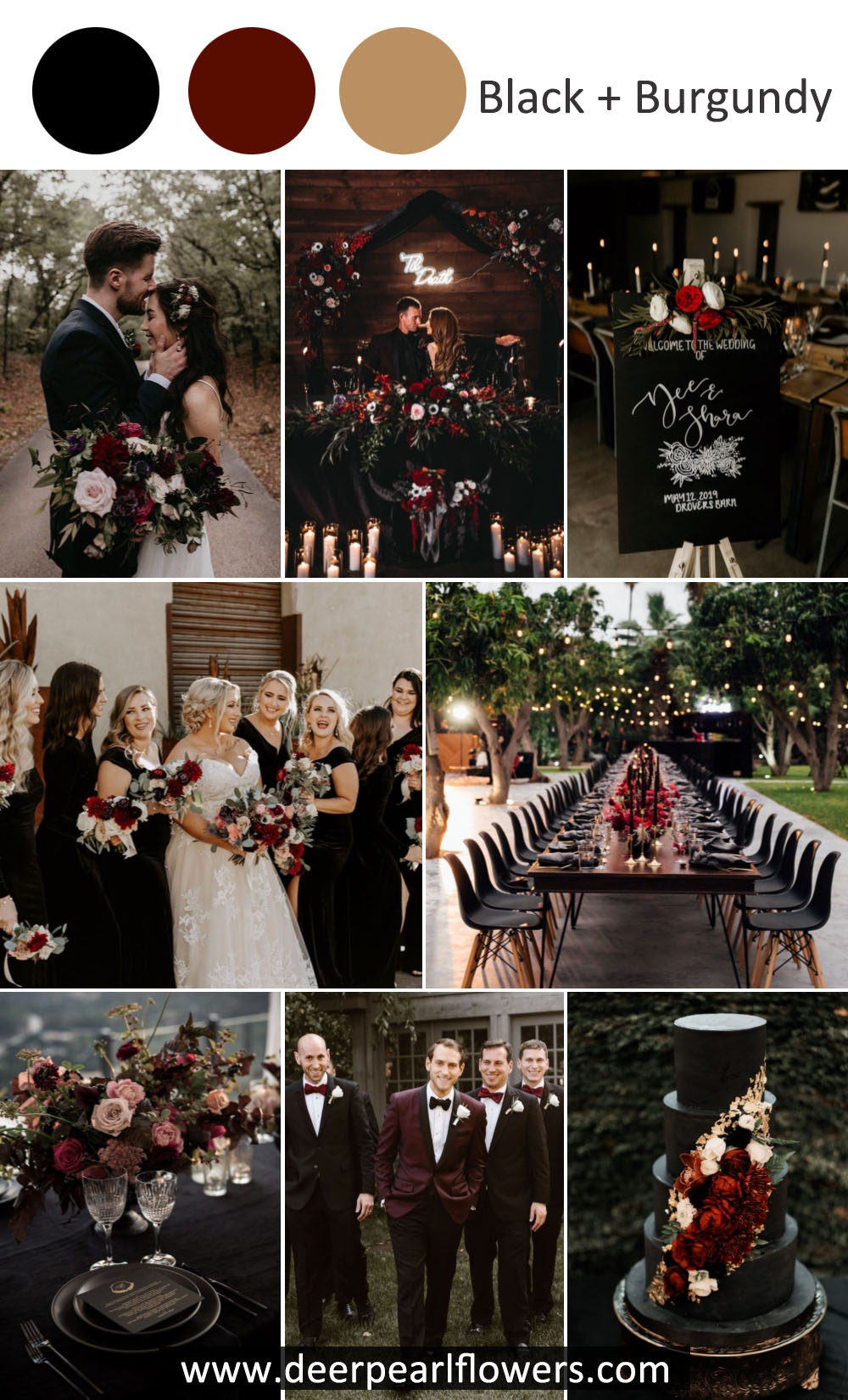 burgundy and gold wedding theme