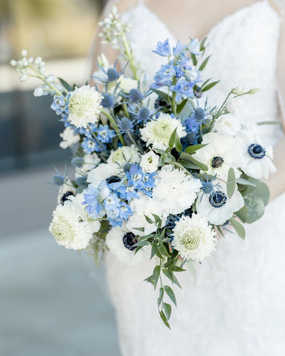 elegant blue wedding bouquet via truer_design