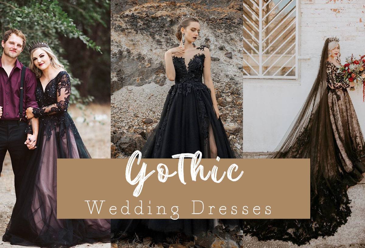 gothic black wedding dresses