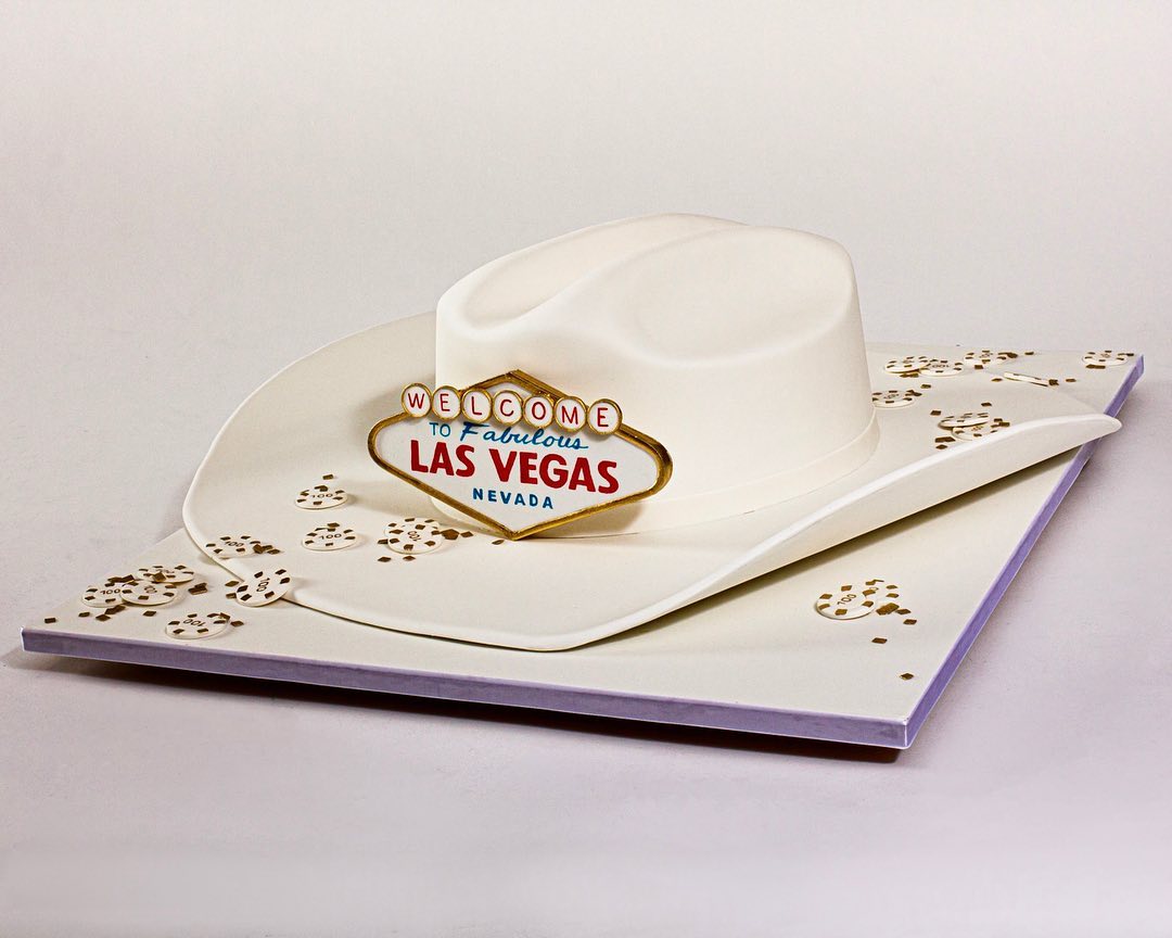 groom cake white cowboy hat