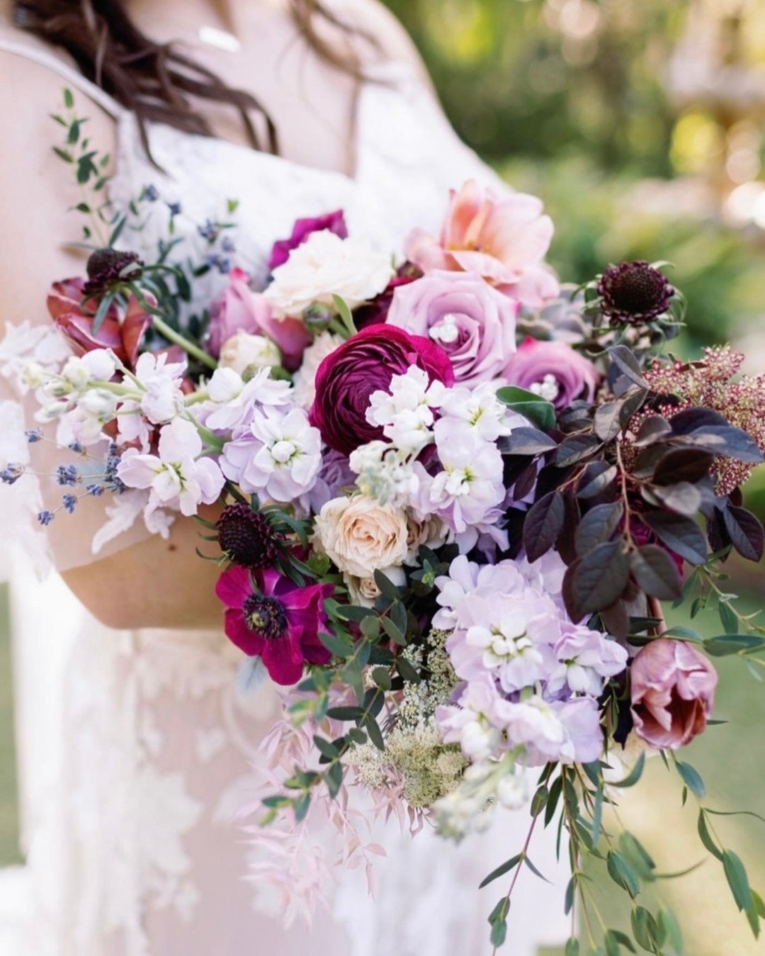 mixed purple color wedding bouquet