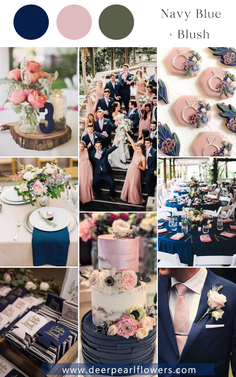 navy and blush wedding theme idea