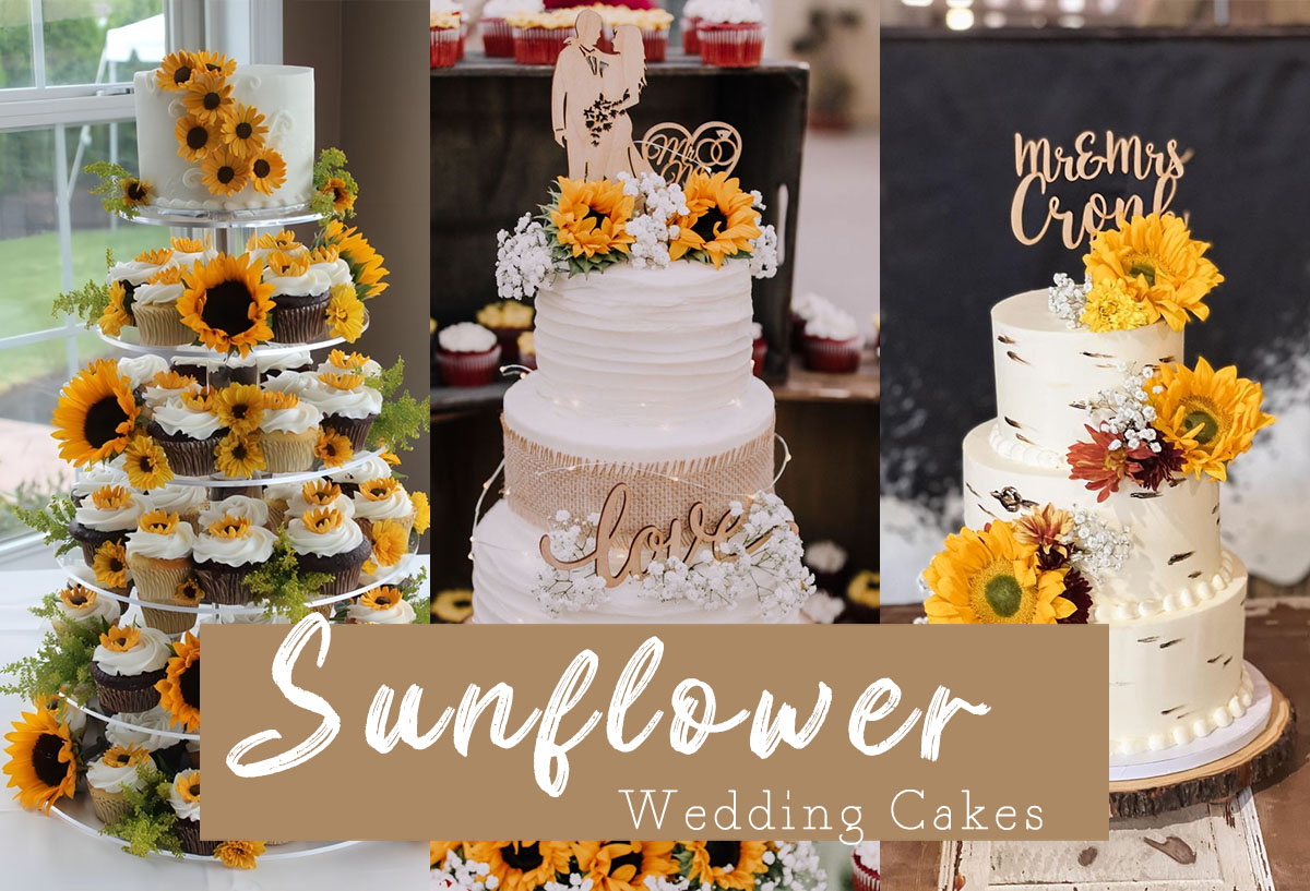 sunflower wedding cakes