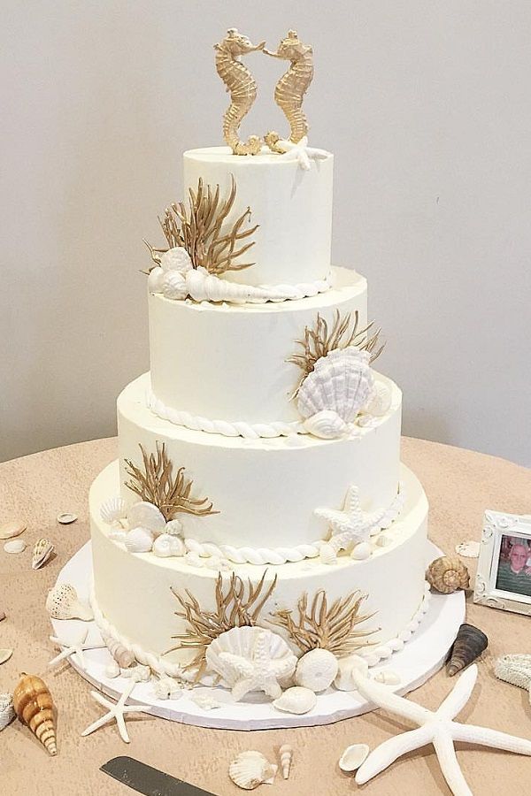 Seahorse Beach Wedding Cake