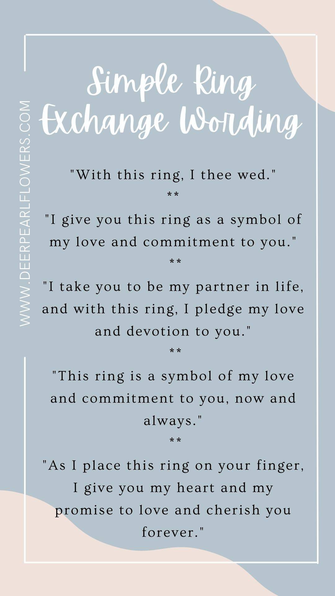 Ring exchange wording. - Wedding Belle