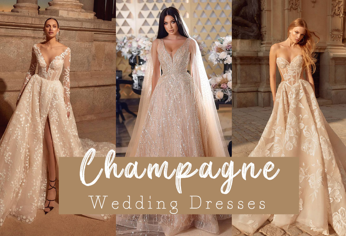 champagne wedding dresses