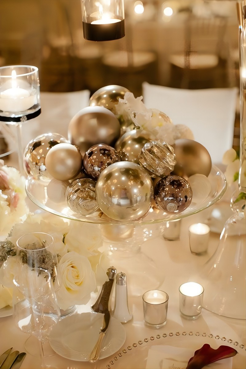 diy ball winter wedding centerpieces