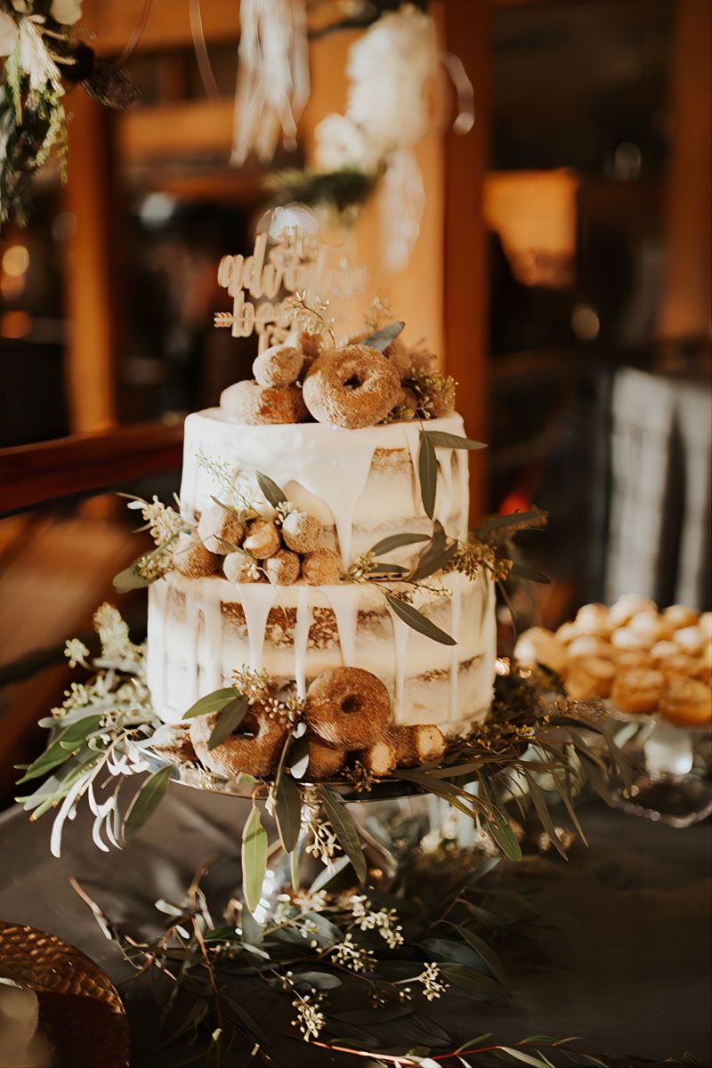 Boho 3 Tier Wedding Donut Cake