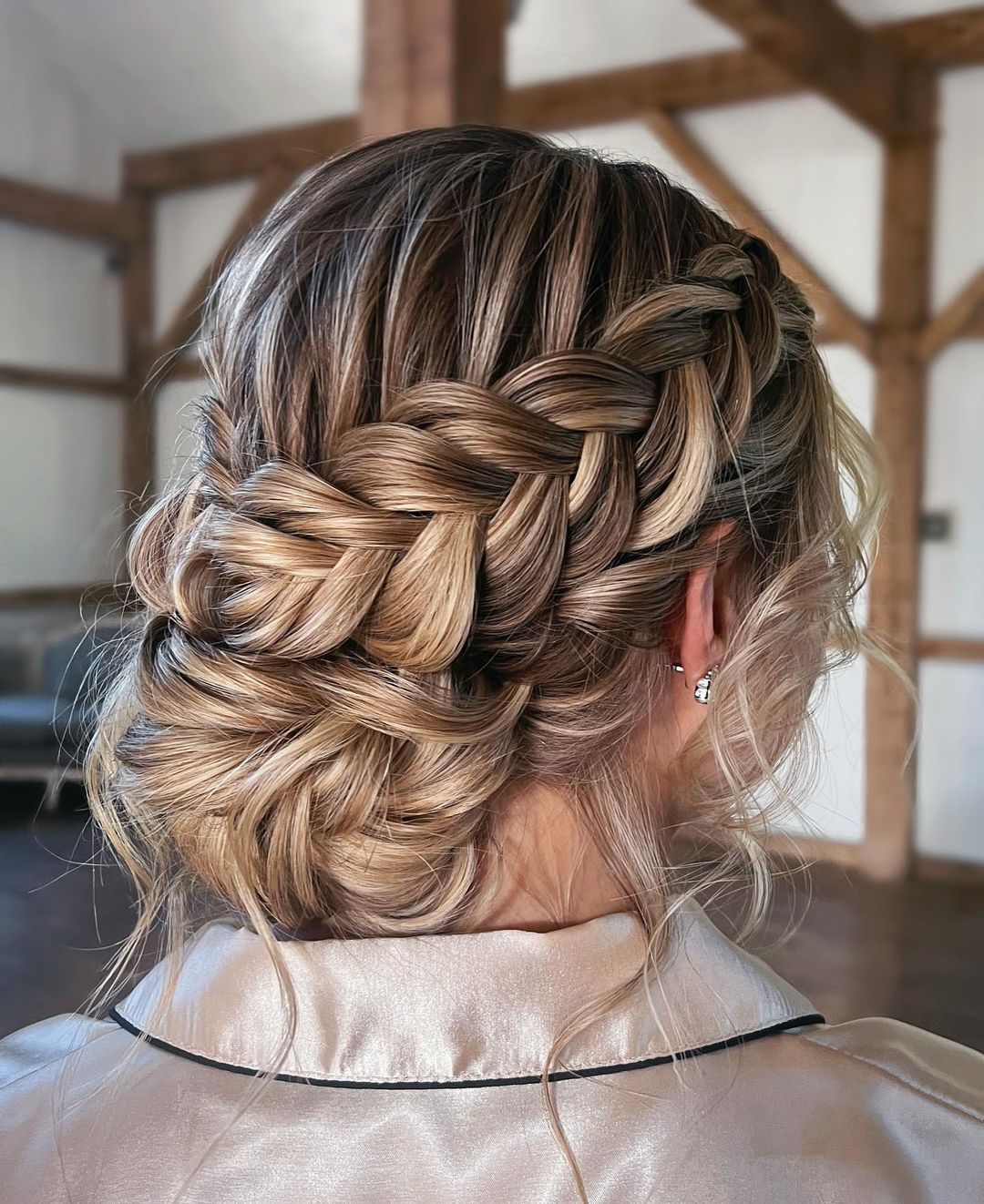 braided corwn updo hairstyle for bridesmaid via hairupdos.by.jocelyn
