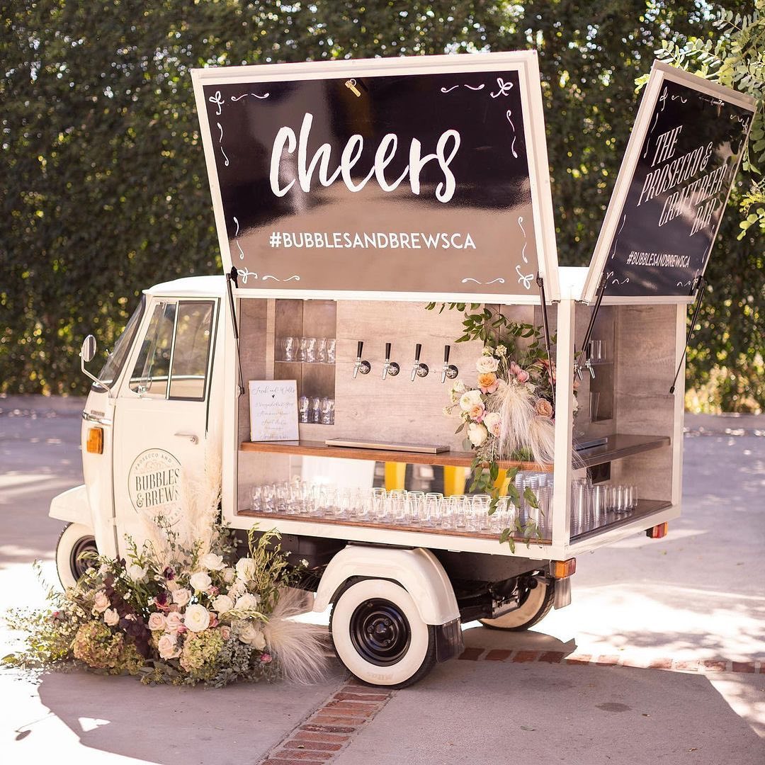 chic mirror wedding bar car