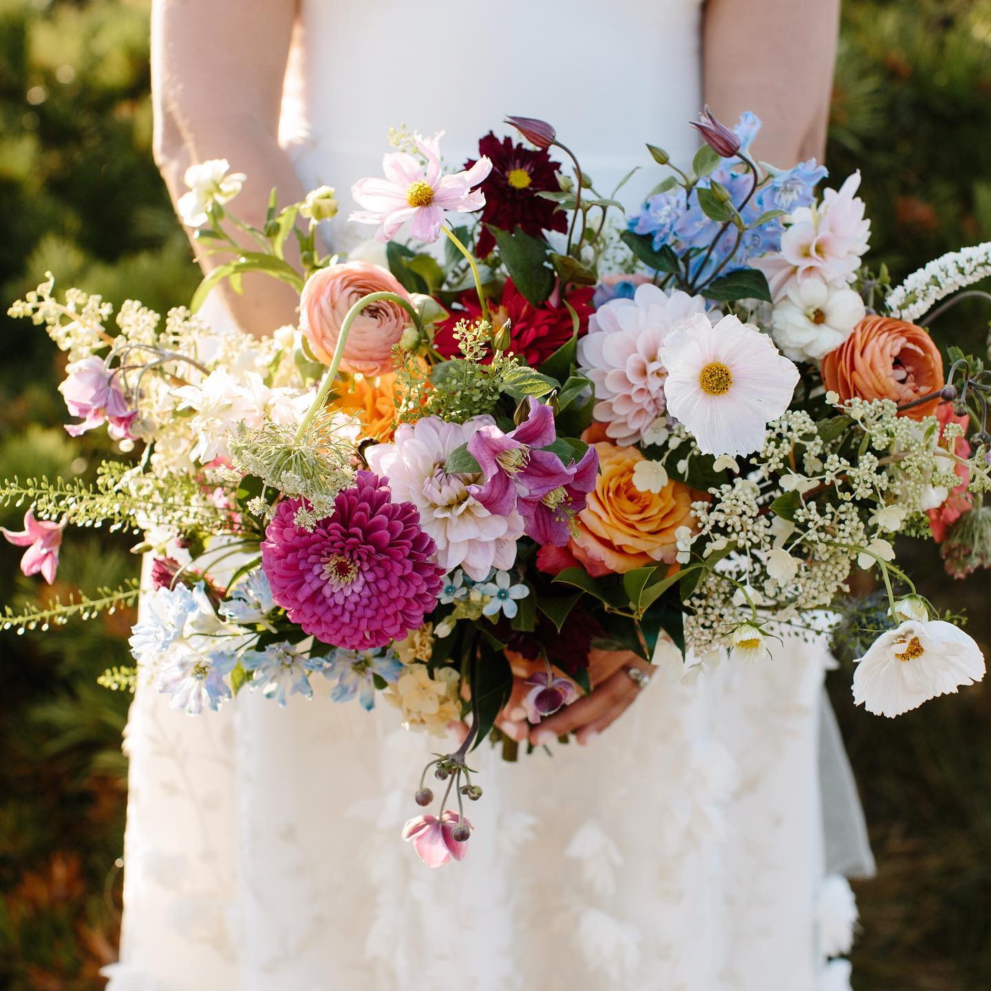 colorful wildflower wedding bouquet via botaniquecapecod